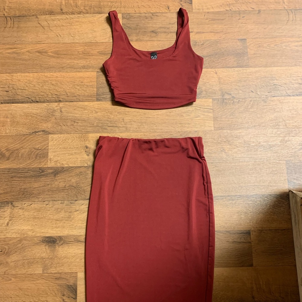 Two piece skirt set. Skirt size small. Top xtra small